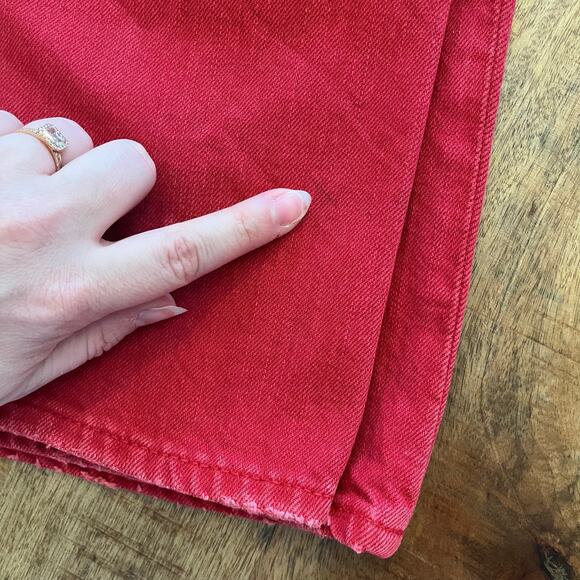 Denim & Supply Ralph Lauren Slim Jeans Mens 36x32 Red Denim Distressed Dyed - Picture 14 of 16